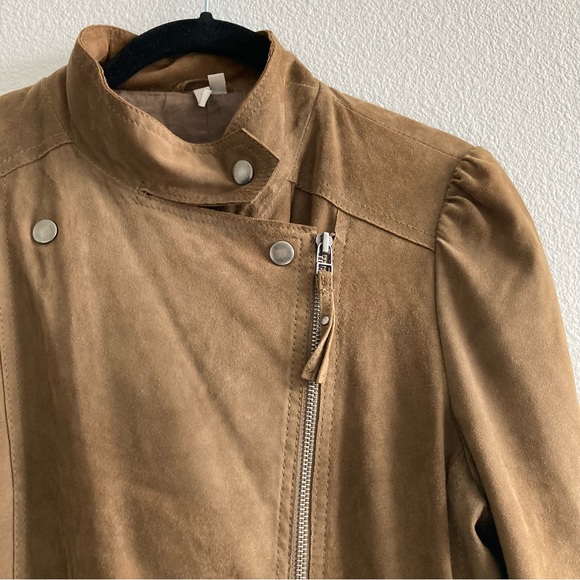 IRO Paris Genuine Goat Leather Brown Biker Jacket Moto Motorcycle Fall Winter - Picture 4 of 15